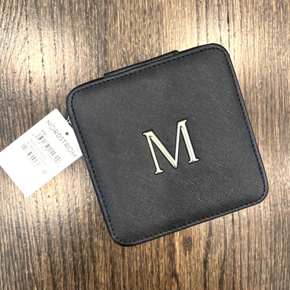 BRAND NEW -  Nordstrom Initial “M” Square Zip Travel Case